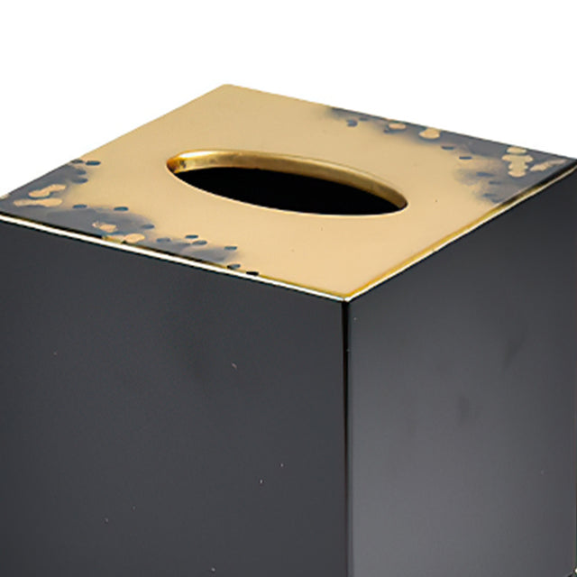 gold lacquer tissue box cover details