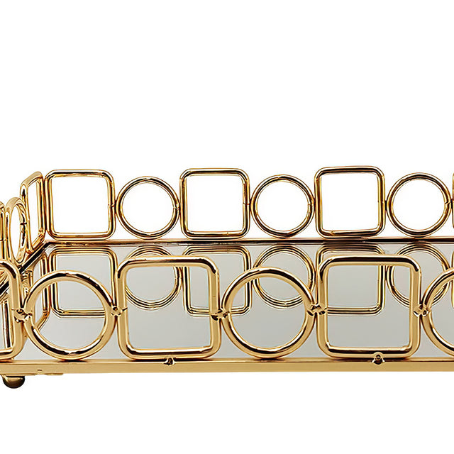 gold metal decorative tray details