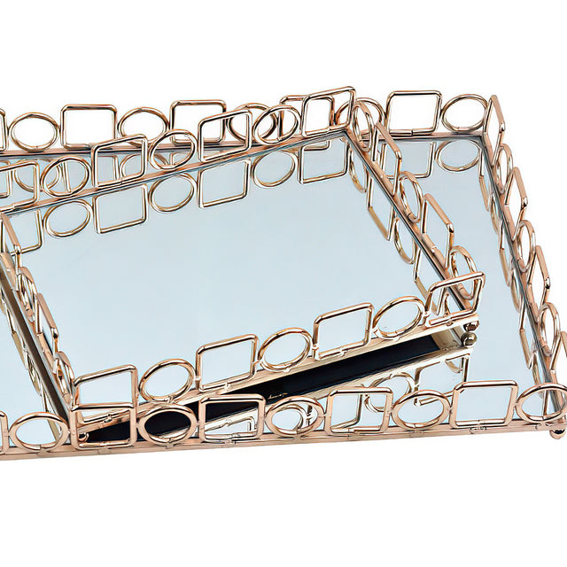 gold metal decorative tray details
