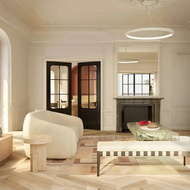 gold metal decorative tray on the coffee table