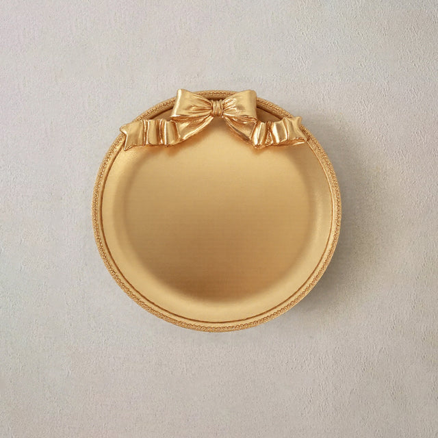 gold round resin tray 08123