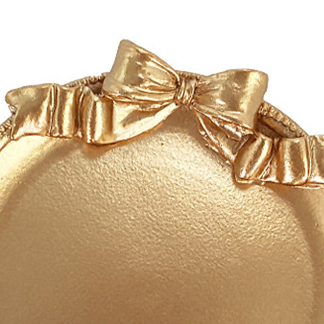 gold round resin tray details