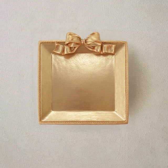 gold square resin tray 08120