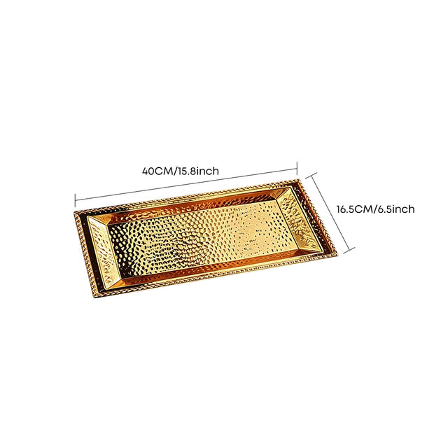 gold tray with dimensions