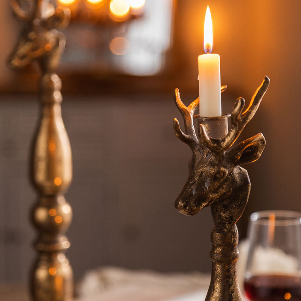 golden candle holder details