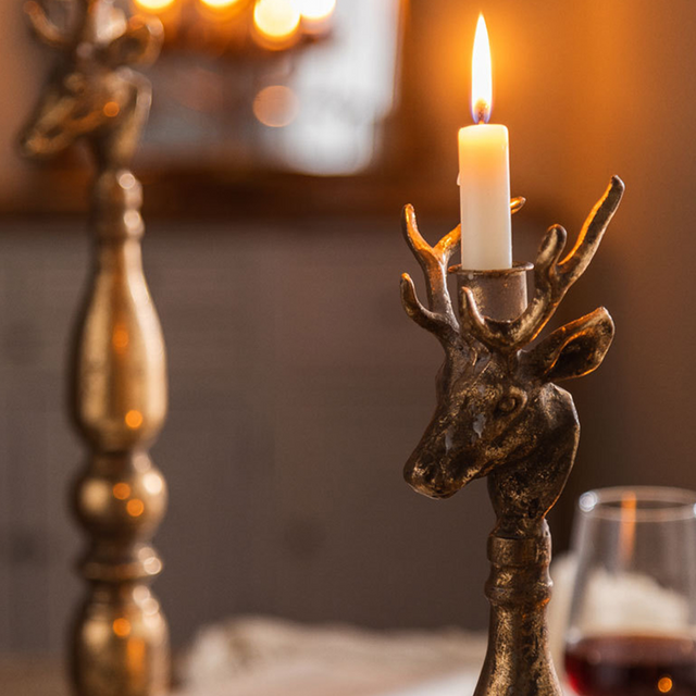golden candle holder details