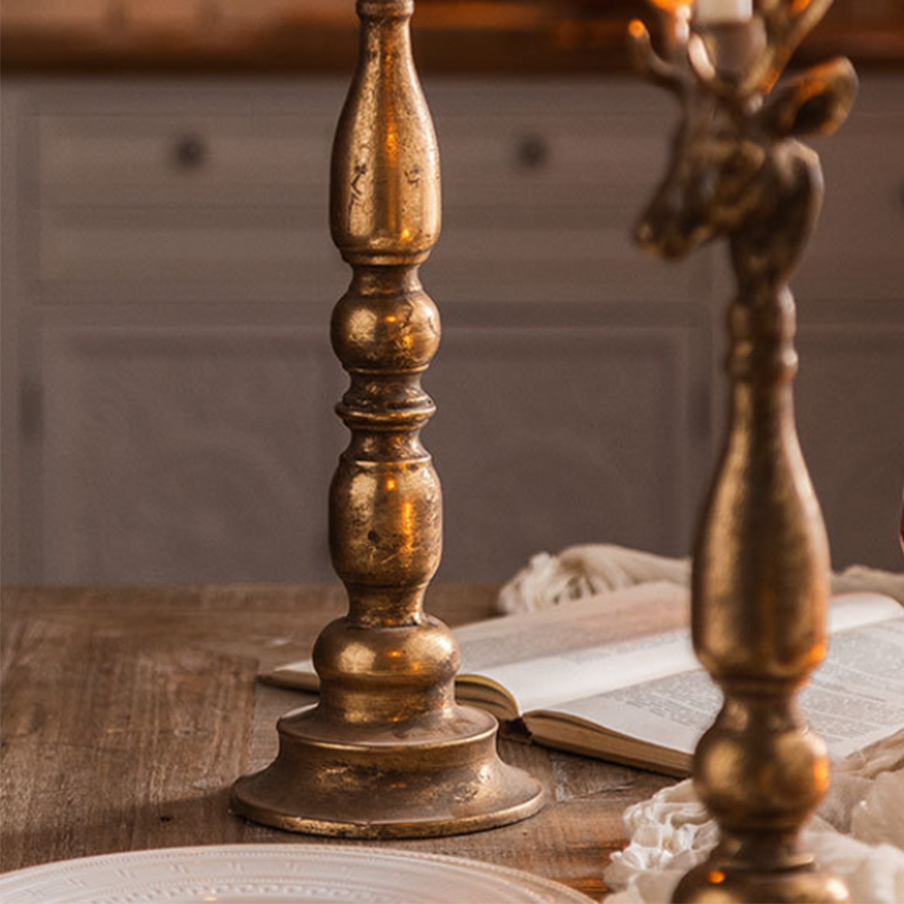 golden candle holder details