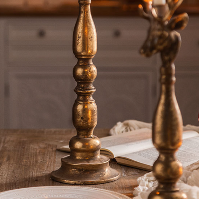 golden candle holder details