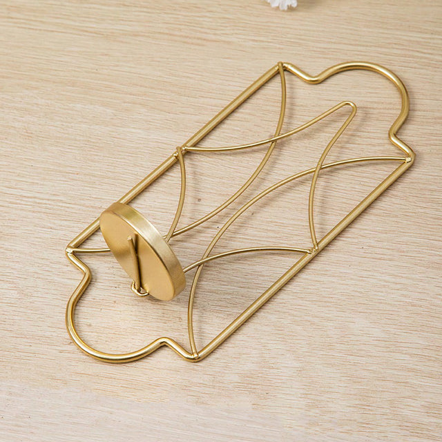 golden multifunctional iron wall hanging shelf details