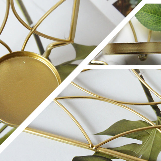 golden multifunctional iron wall hanging shelf details