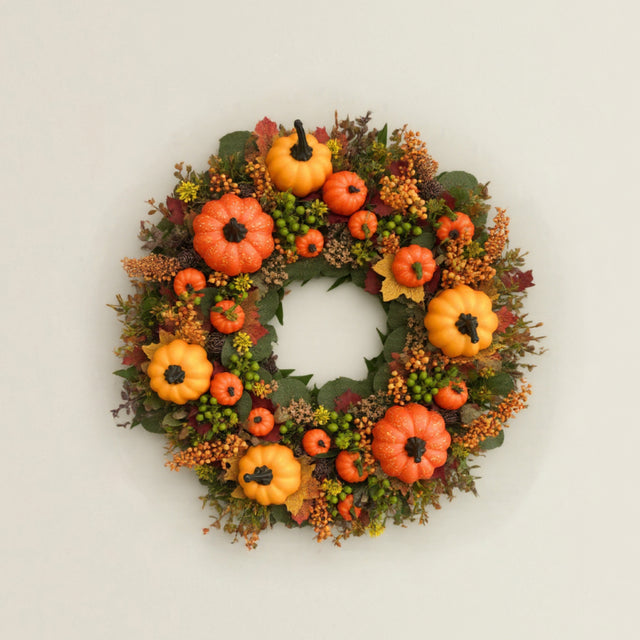 golden pumpkin harvest wreath