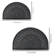 gray semi-circle rubber doormat size chart