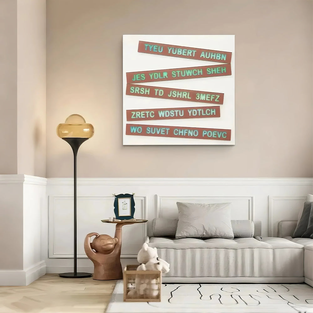 green picture frame on the coffee table