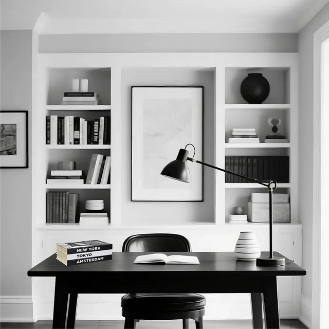 grey decor book in the study room