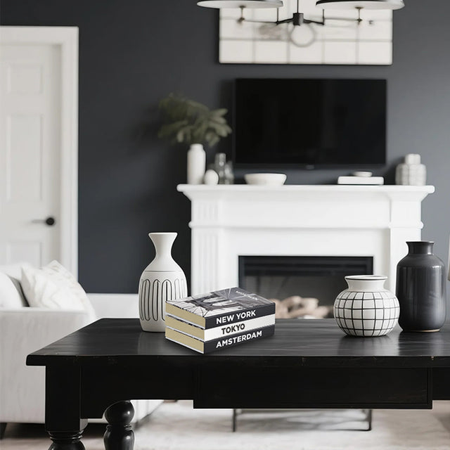 grey decor book on the coffee table