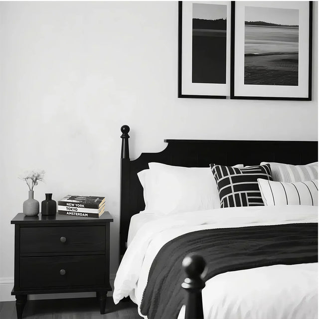 grey decor book on the nightstand