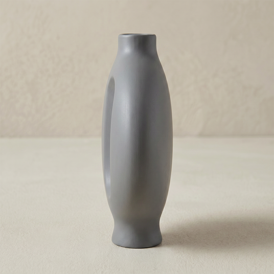 grey vase side profile view