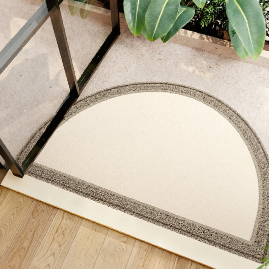 half round doormat in the balcony
