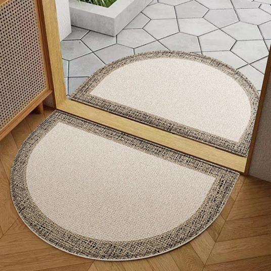 half round doormat in the entry