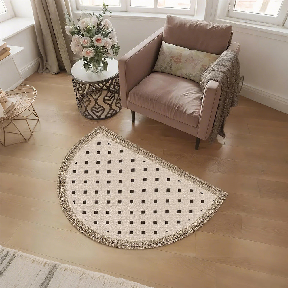 half round doormat on the floor
