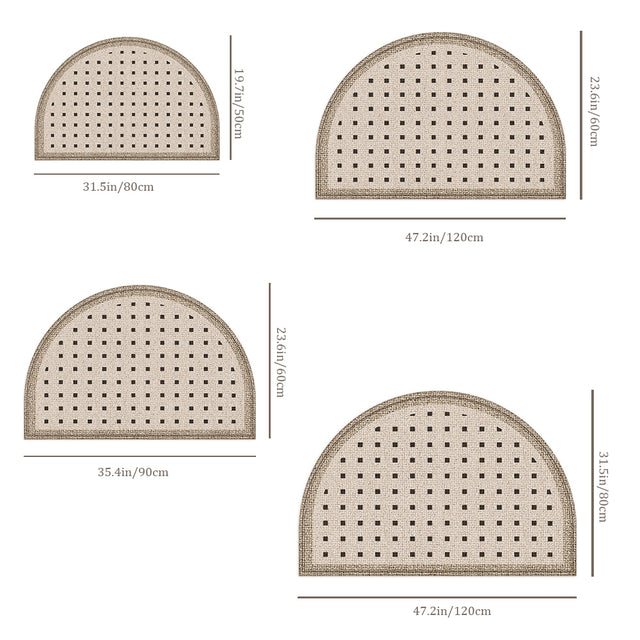 half round doormat size chart