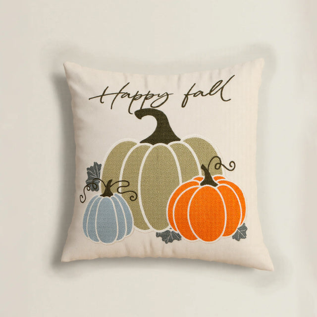 halloween hand-embroidered pumpkin pillowcase