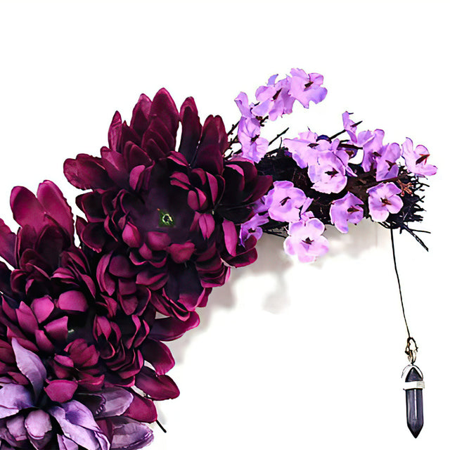 halloween kitten crescent wreath details