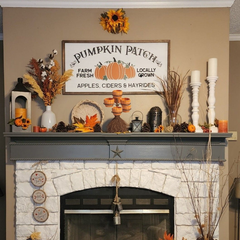 halloween resin pumpkin serving bowls on fire place