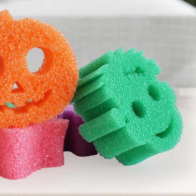 halloween series smiling scrubber sponge details
