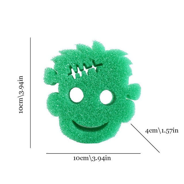 halloween series smiling scrubber sponge size chart