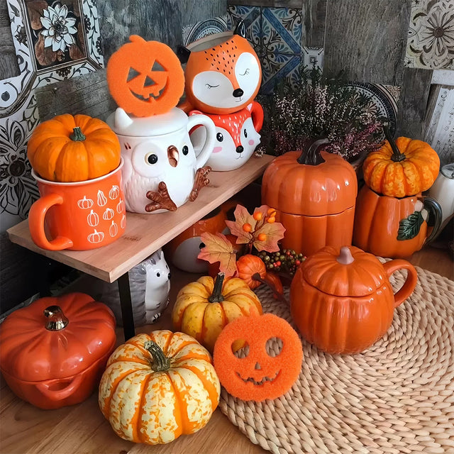 halloween series smiling scrubber sponge with christmas decor