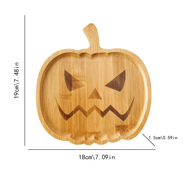 halloween wooden pumpkin shaped tray size chart