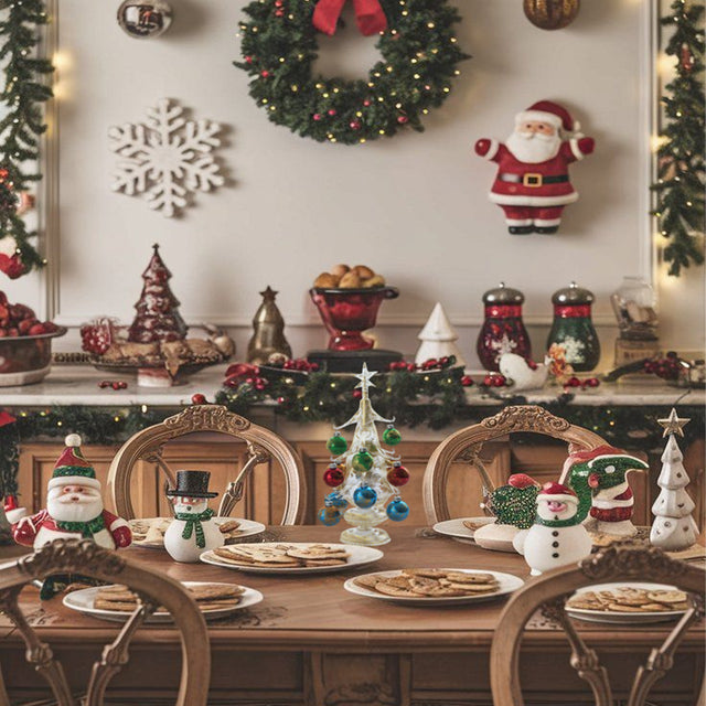 hand blown glass christmas tree as christmas in dining room