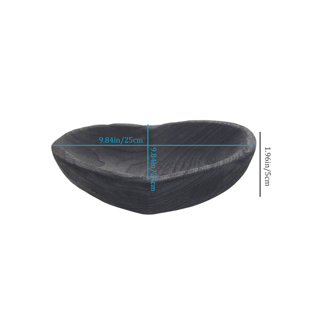 handcrafted wooden black heart shaped decorative serving tray size chart