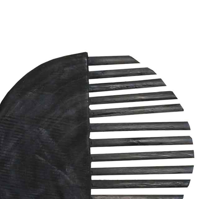 handcrafted wooden fan shaped decorative ornament details