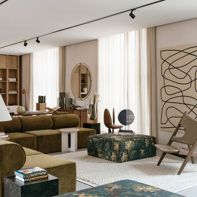 handcrafted wooden fan shaped decorative ornament in the living room