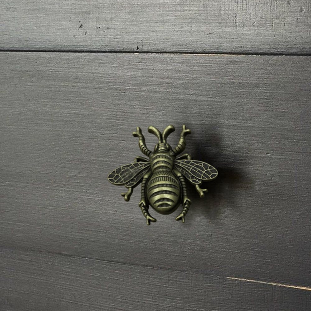 handle on dark cabinet