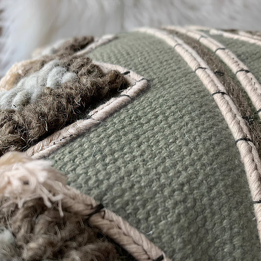 handwoven cotton-linen tassel throw pillow details 06062