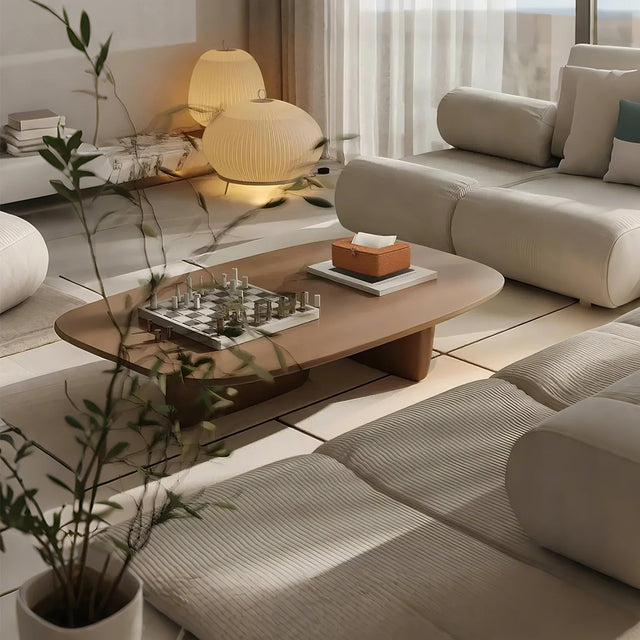 handwoven rattan natural brown tissue box on the coffee table