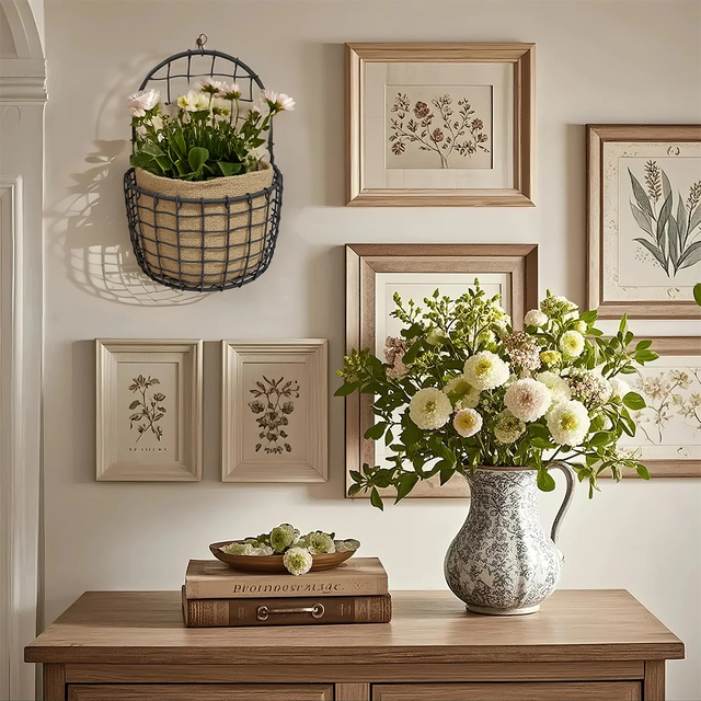hanging basket wall mounted planter on the wall