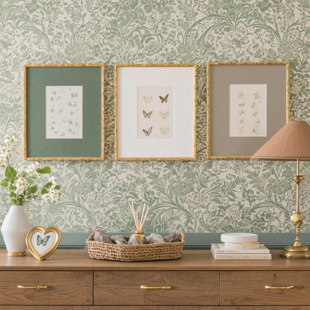 heart-shaped golden decorative picture frame in the living room