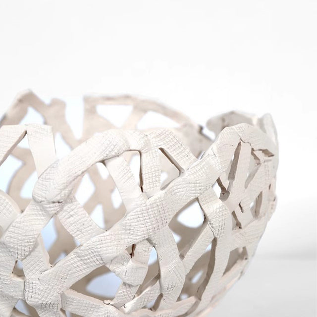 hollow lattice resin decorative bowl ornament details