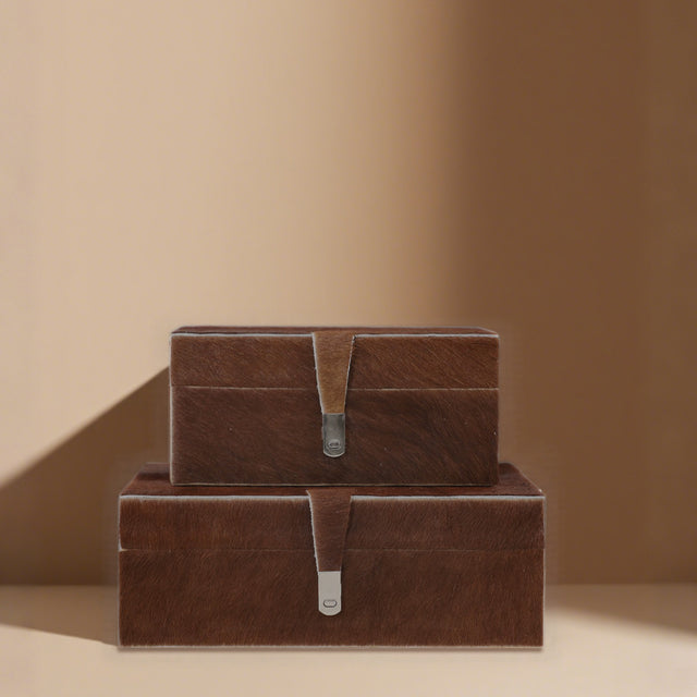 horsehair leather brown decorative storage box