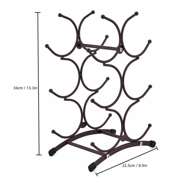 iron bronze irregular wine rack for six bottles size chart
