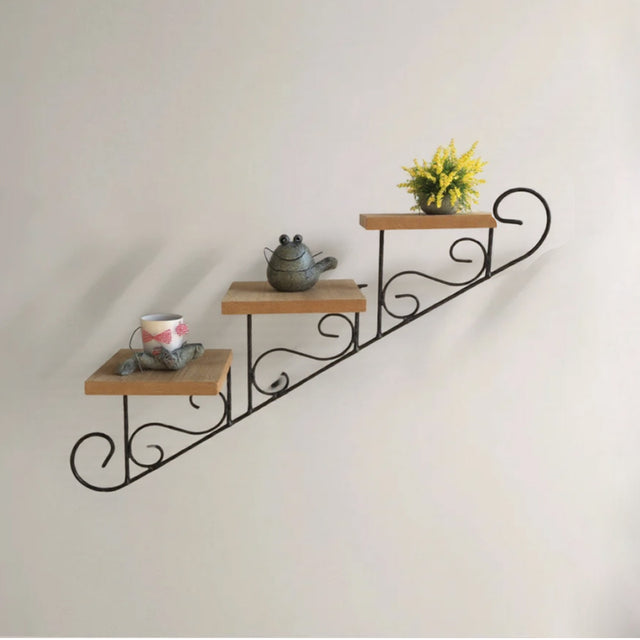 iron plant holder wall mounted shelf