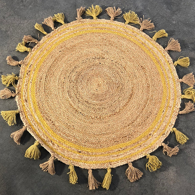 jute area rug details