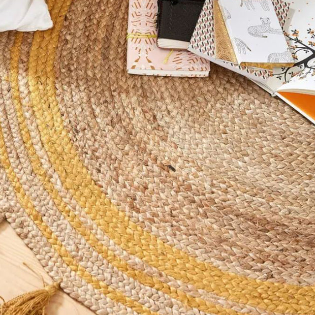 jute area rug details