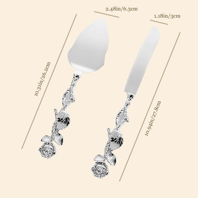 knife and cake server size chart