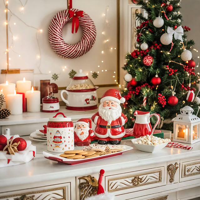 large airtight christmas cookie jars ceramic storage containers as Christmas decor