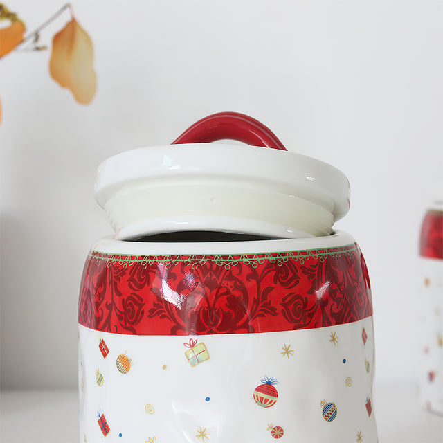 large airtight christmas cookie jars ceramic storage containers details